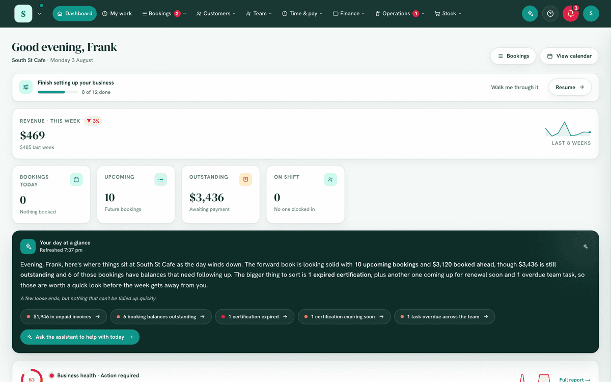 The full top navigation bar with the grouped menus visible.